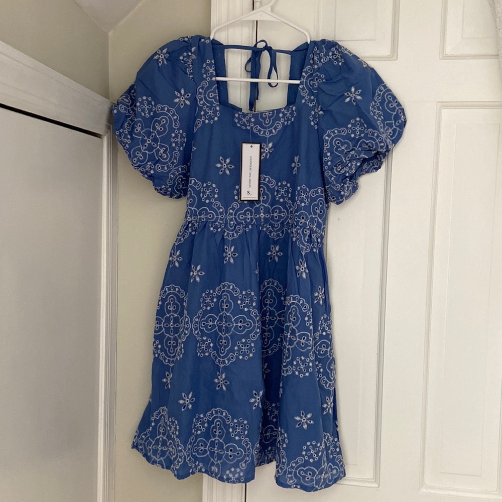 Blue embroidered dress from goodnight macaron